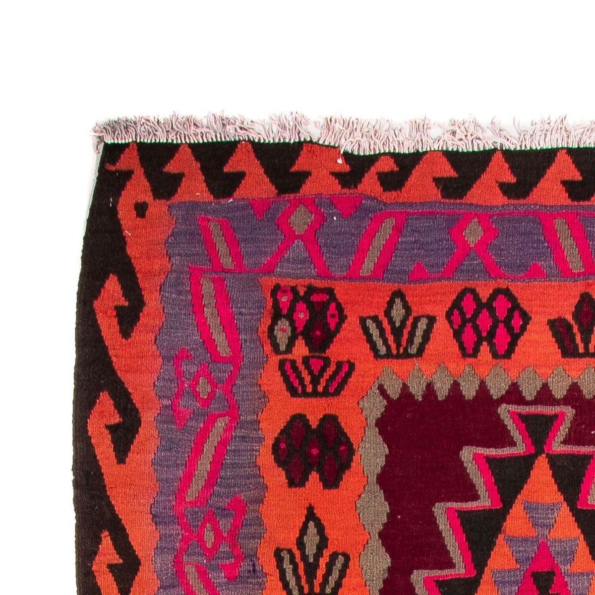 Tapis de couloir Tapis Kelim - Vieux - 390 x 141 cm - multicolore