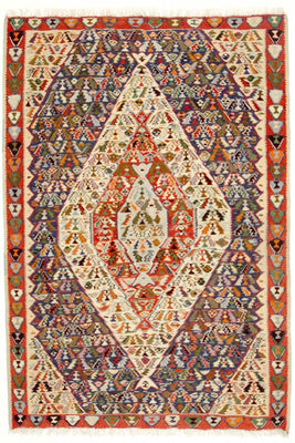 Tapis Kelim - Vieux - 153 x 119 cm - bleu