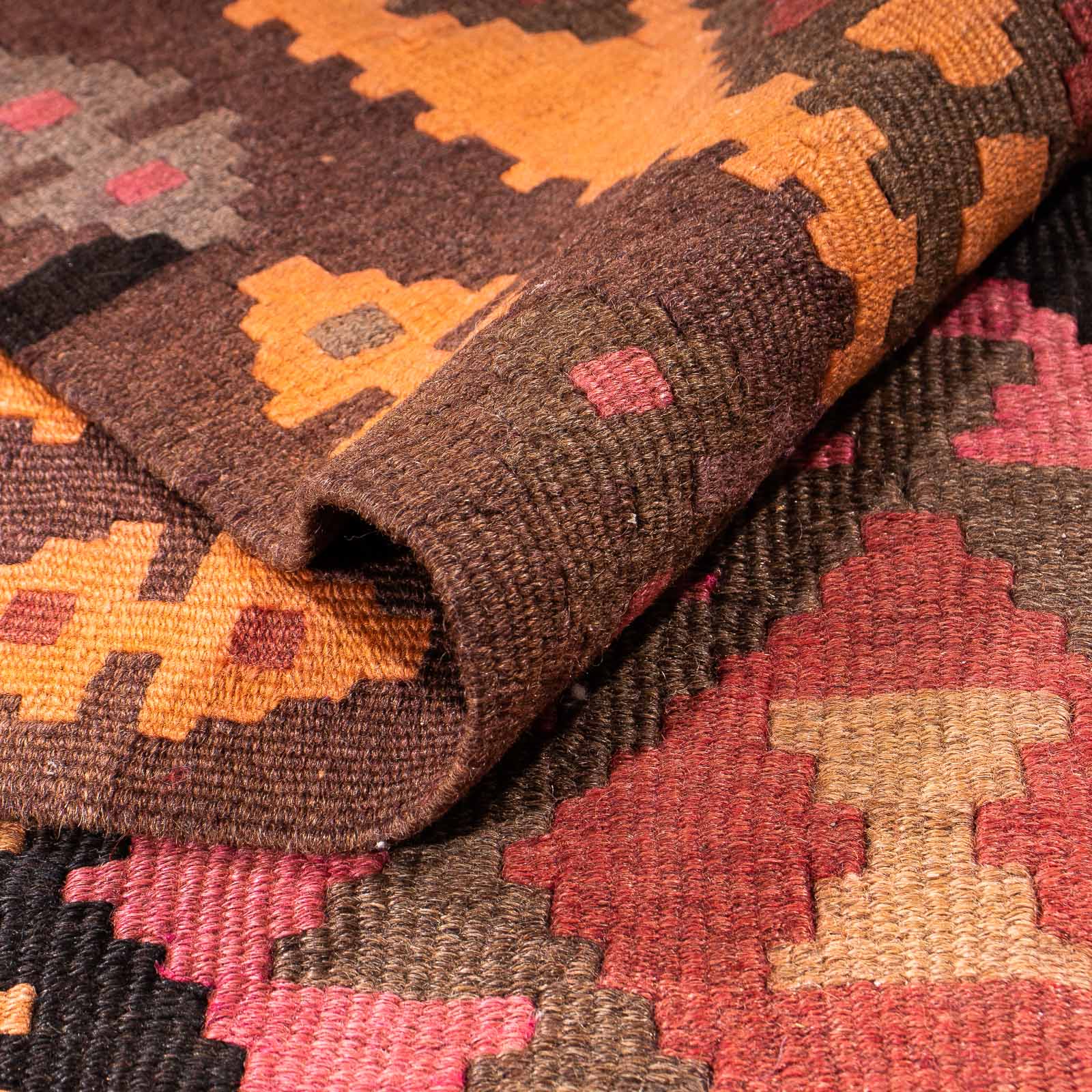 Tapis de couloir Tapis Kelim - Vieux - 320 x 150 cm - multicolore