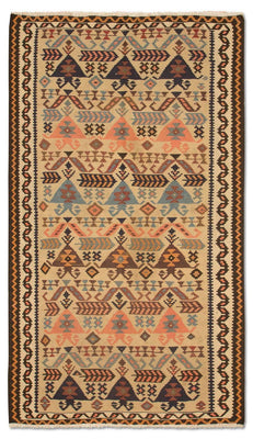 Tapis de couloir Tapis Kelim - Vieux - 195 x 108 cm - beige