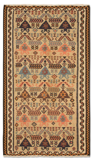 Tapis de couloir Tapis Kelim - Vieux - 195 x 108 cm - beige