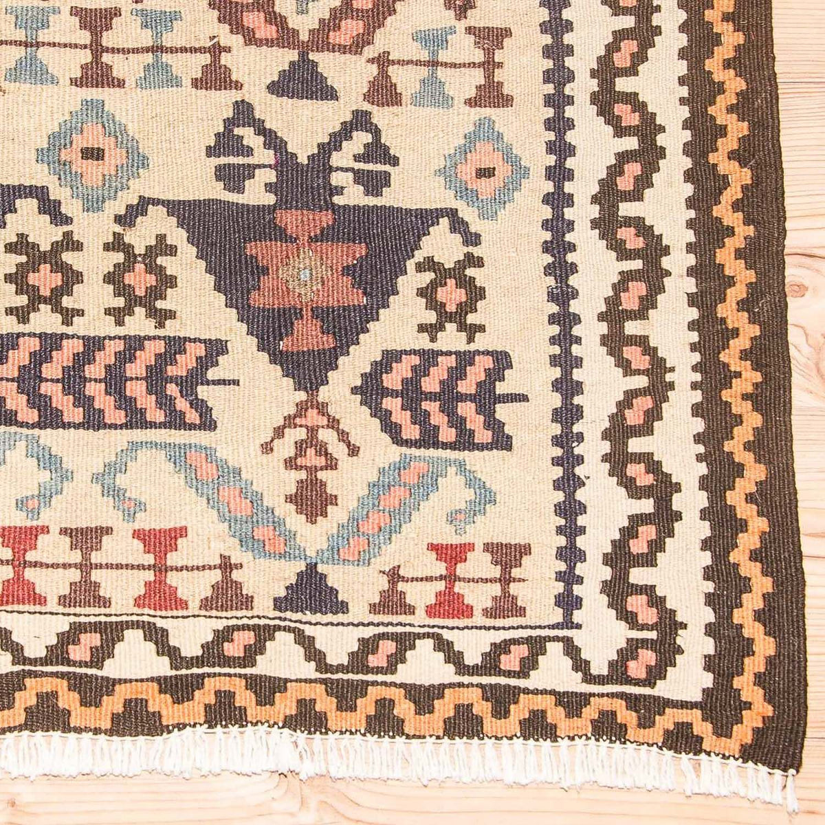 Tapis de couloir Tapis Kelim - Vieux - 195 x 108 cm - beige