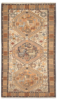Tapis de couloir Tapis Kelim - Oriental - 210 x 115 cm - beige