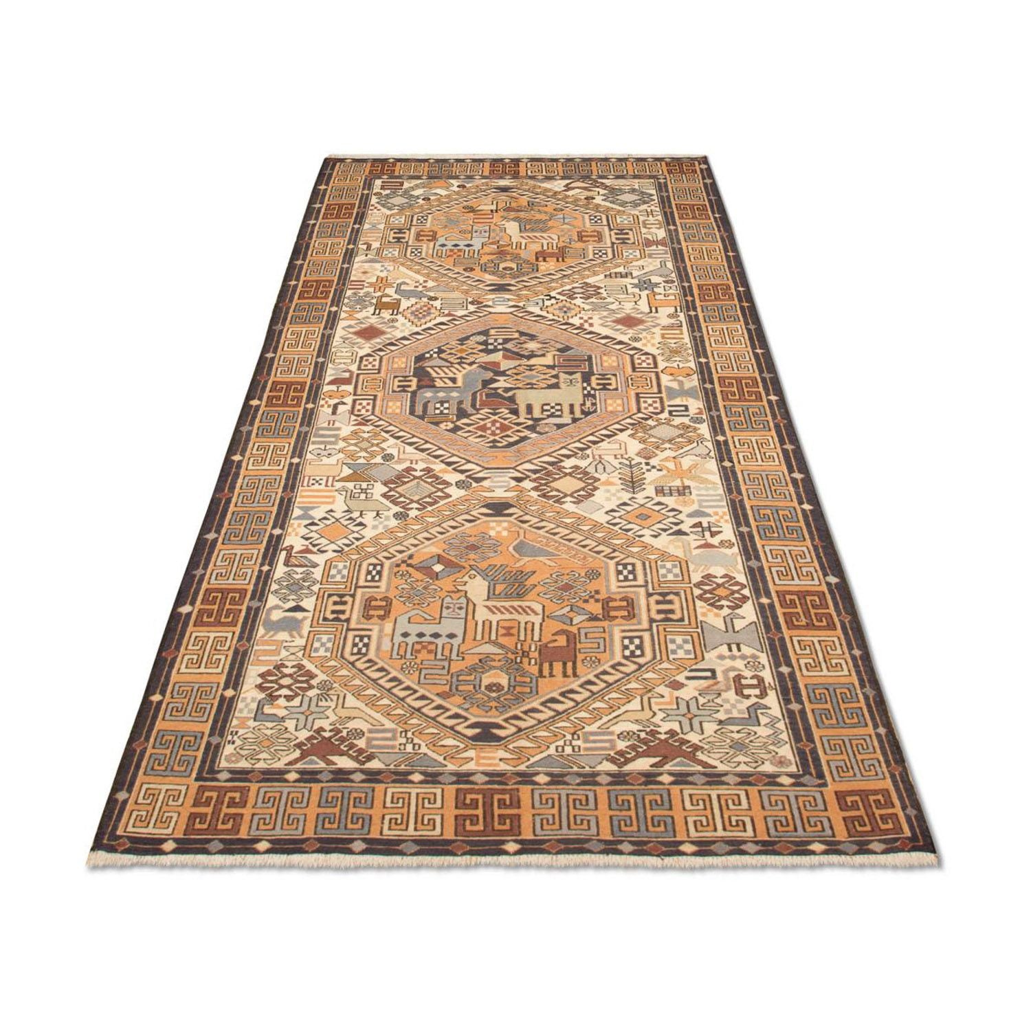 Tapis de couloir Tapis Kelim - Oriental - 210 x 115 cm - beige