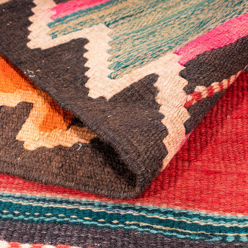 Tapis de couloir Tapis Kelim - Vieux - 350 x 150 cm - multicolore