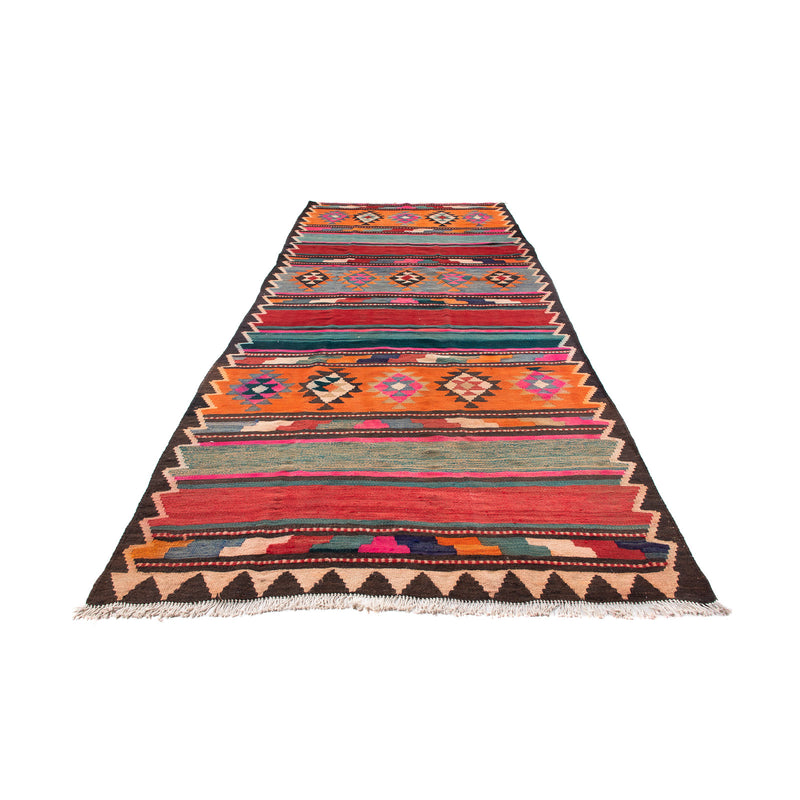 Tapis de couloir Tapis Kelim - Vieux - 350 x 150 cm - multicolore