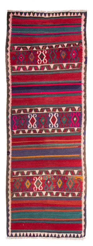 Tapis de couloir Tapis Kelim - Vieux - 370 x 140 cm - multicolore