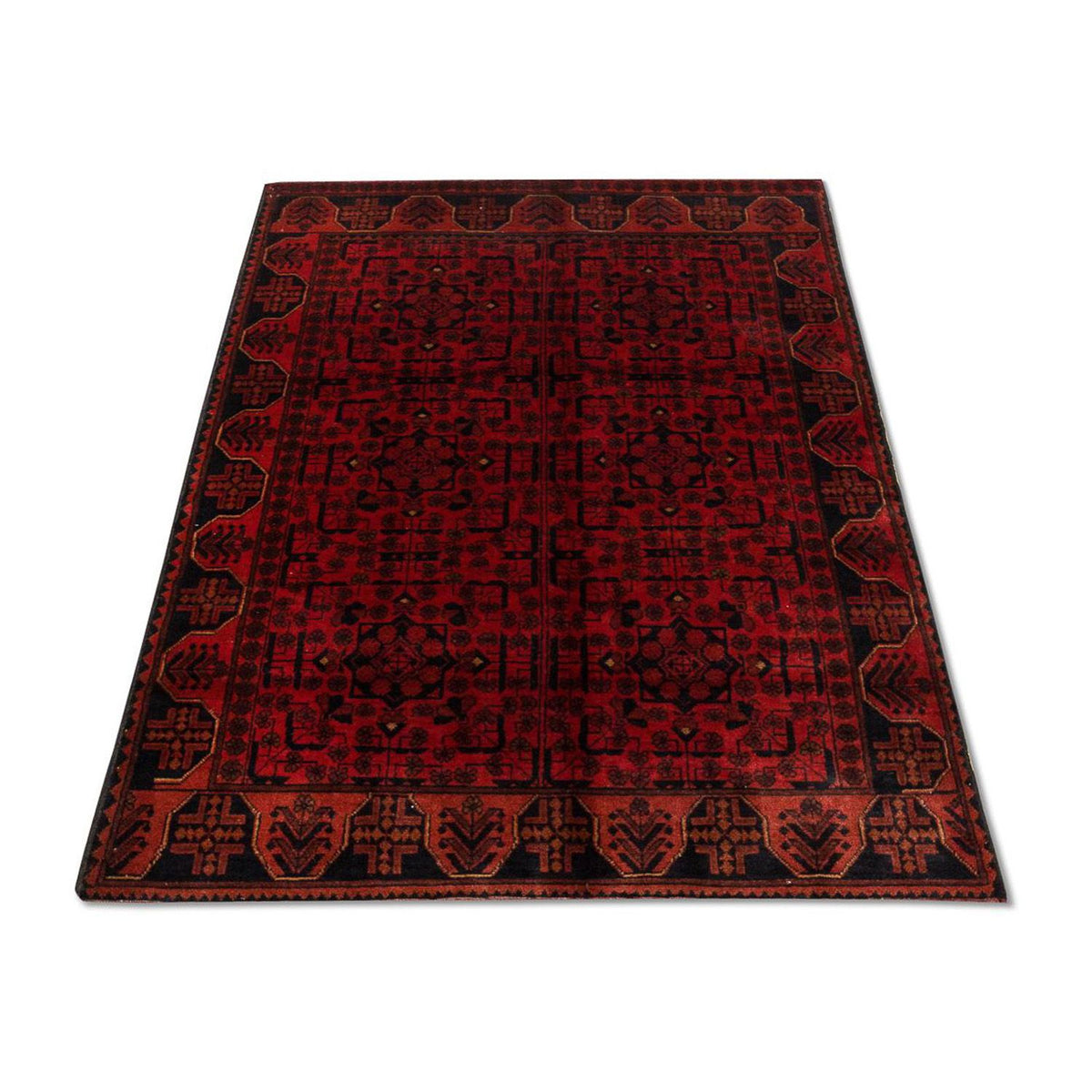 Tapis afghan - Kunduz - 189 x 116 cm - rouge