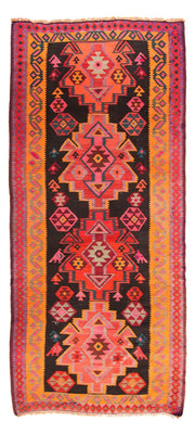 Tapis de couloir Tapis Kelim - Vieux - 335 x 150 cm - multicolore