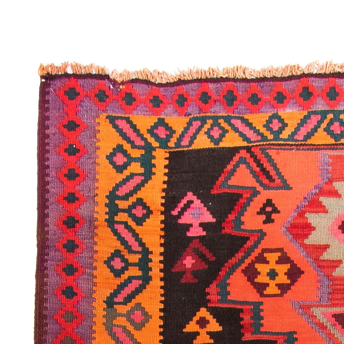 Tapis de couloir Tapis Kelim - Vieux - 335 x 150 cm - multicolore