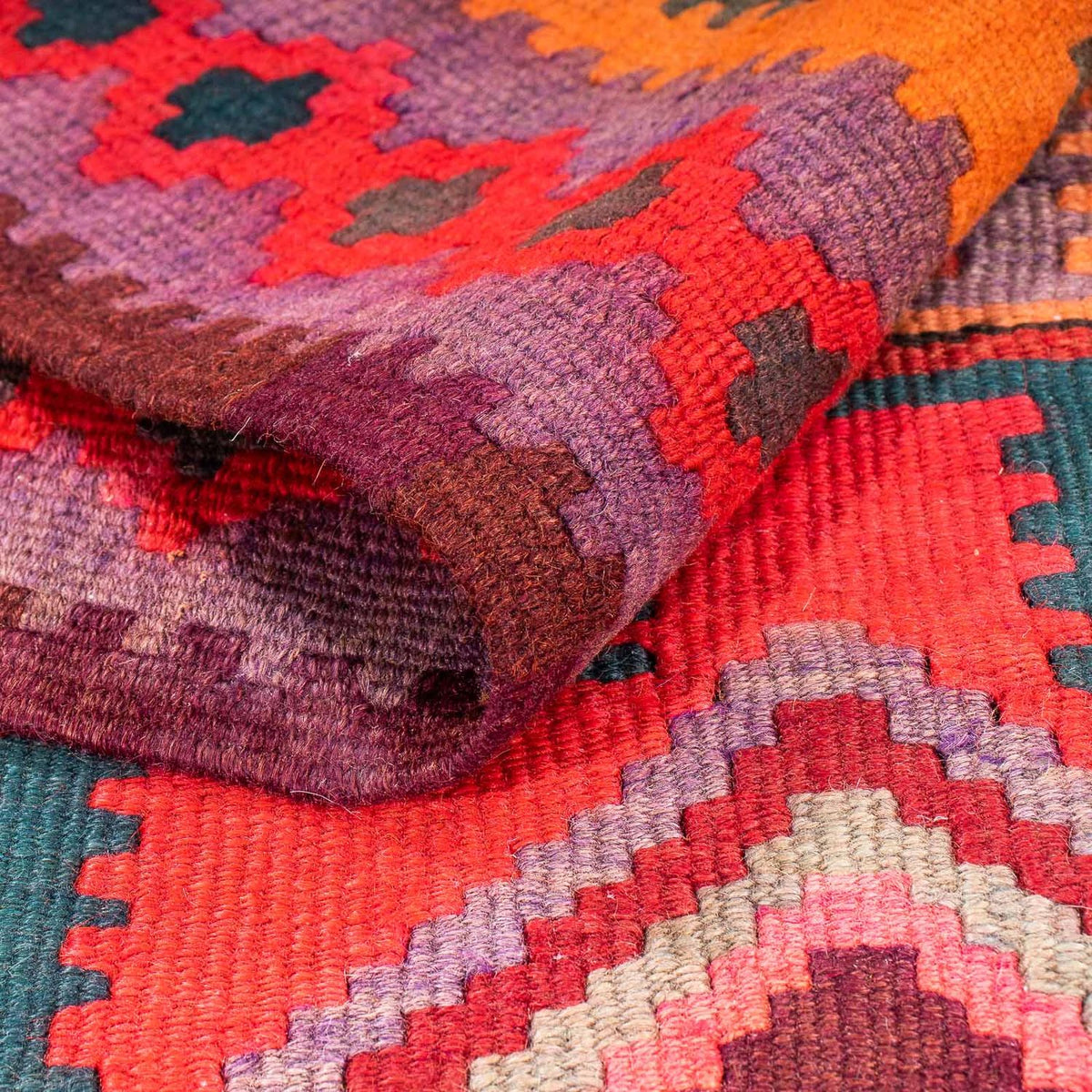 Tapis de couloir Tapis Kelim - Vieux - 335 x 150 cm - multicolore