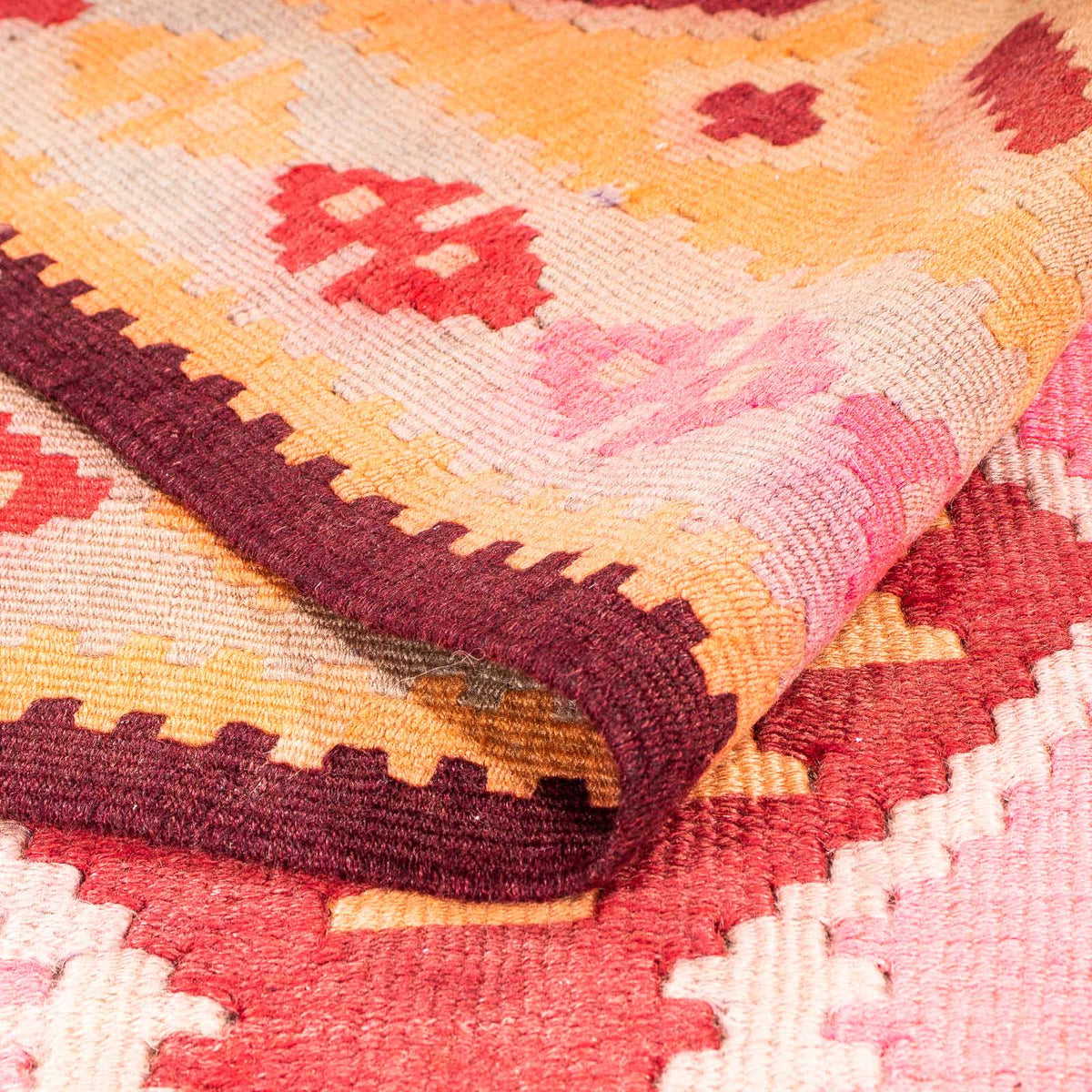 Tapis de couloir Tapis Kelim - Vieux - 330 x 150 cm - multicolore