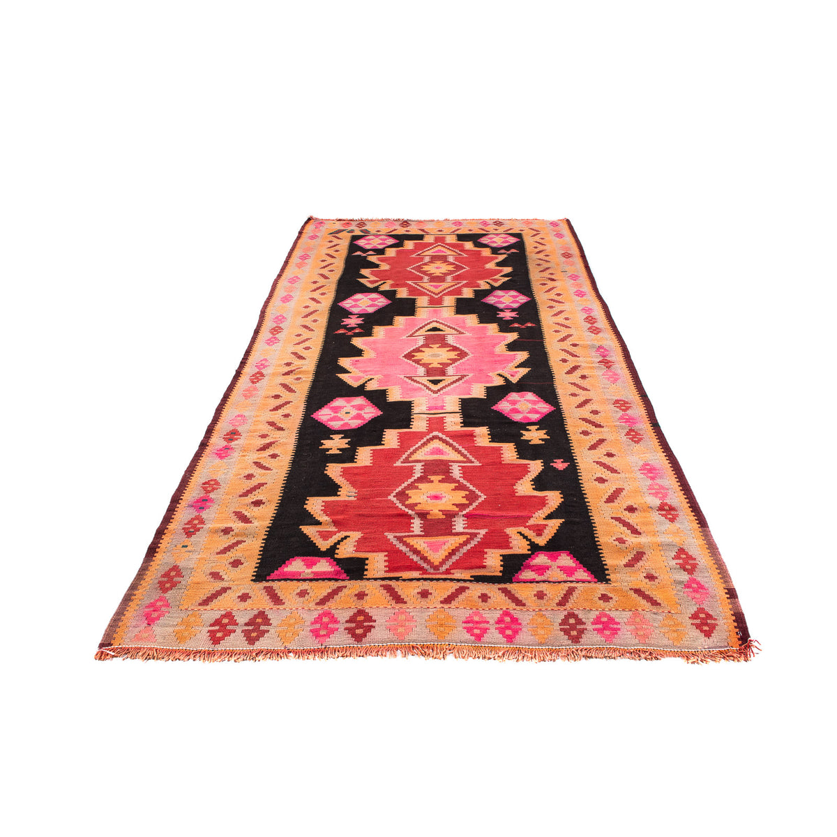 Tapis de couloir Tapis Kelim - Vieux - 330 x 150 cm - multicolore