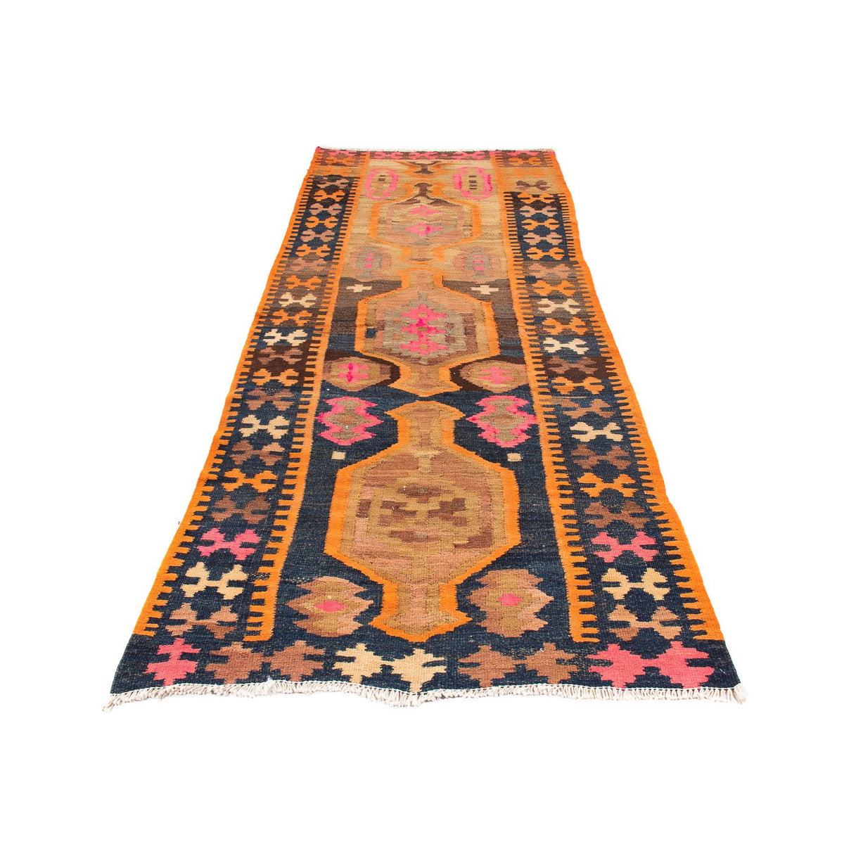 Tapis de couloir Tapis Kelim - Vieux - 245 x 110 cm - multicolore