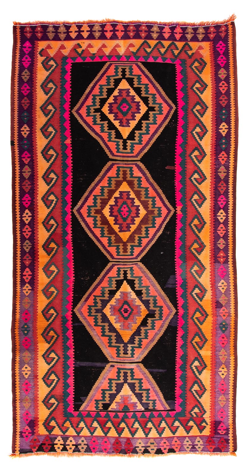 Tapis de couloir Tapis Kelim - Vieux - 310 x 160 cm - multicolore