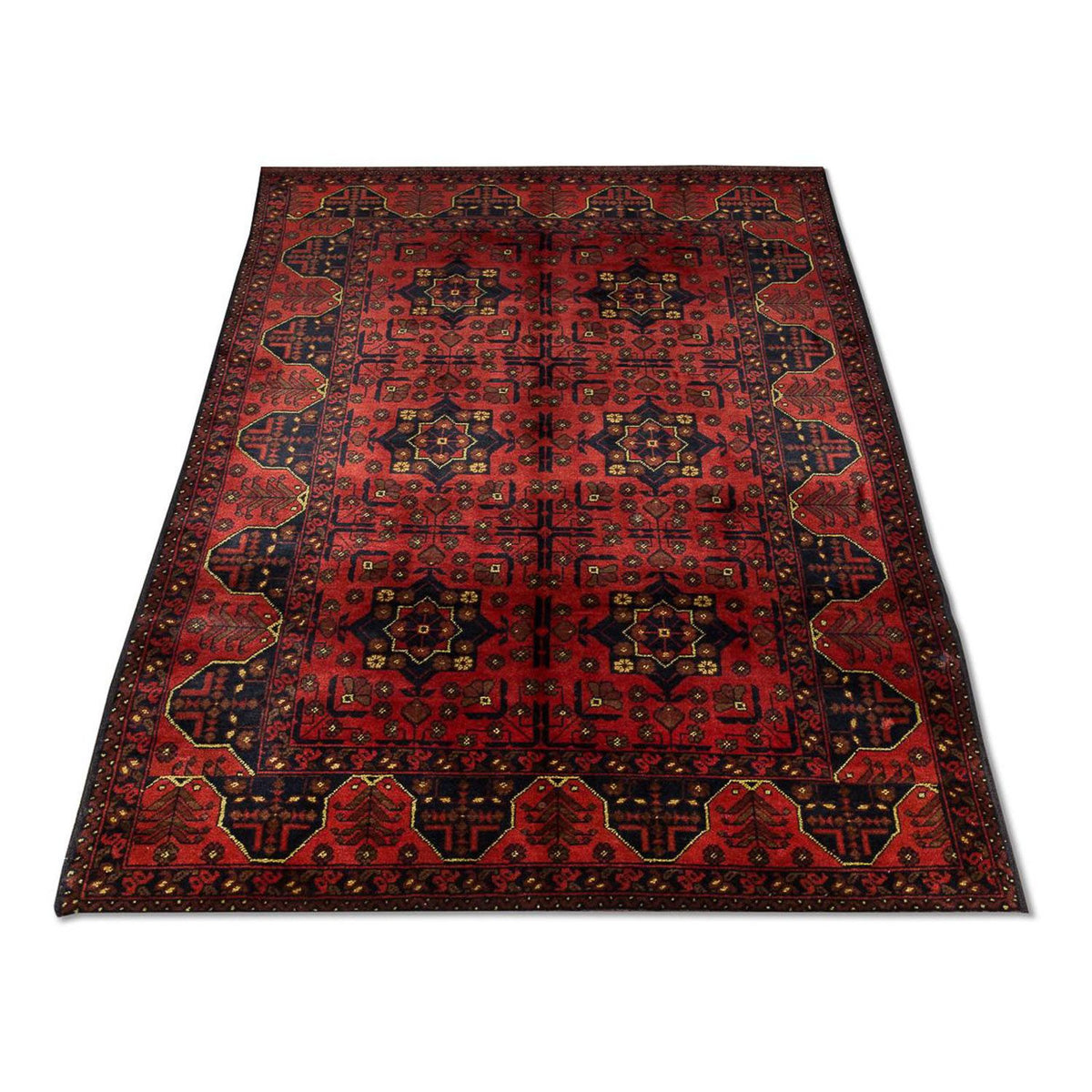 Tapis afghan - Kunduz - 196 x 124 cm - rouge