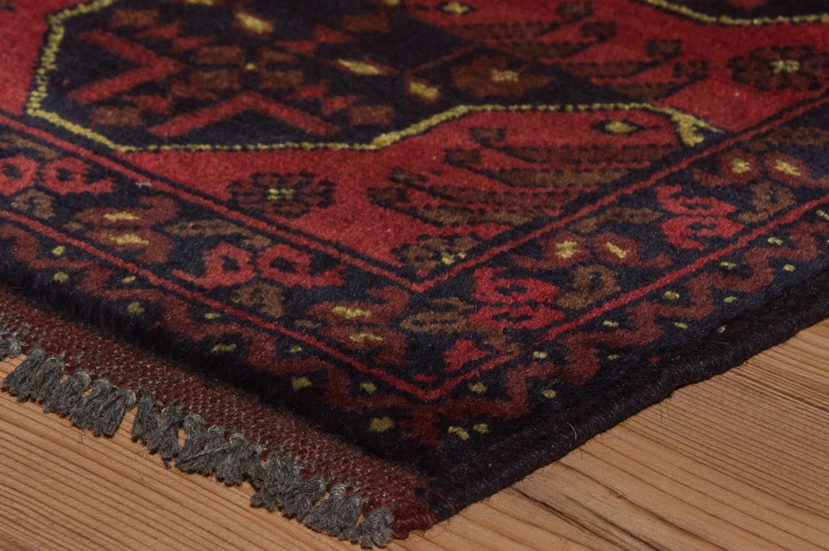 Tapis afghan - Kunduz - 196 x 124 cm - rouge