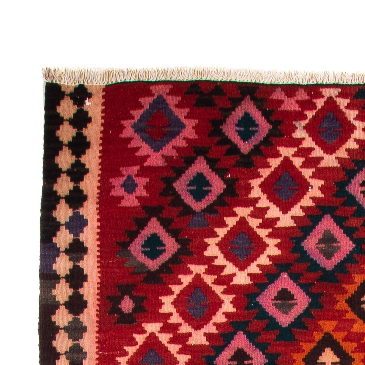 Tapis de couloir Tapis Kelim - Vieux - 350 x 150 cm - multicolore