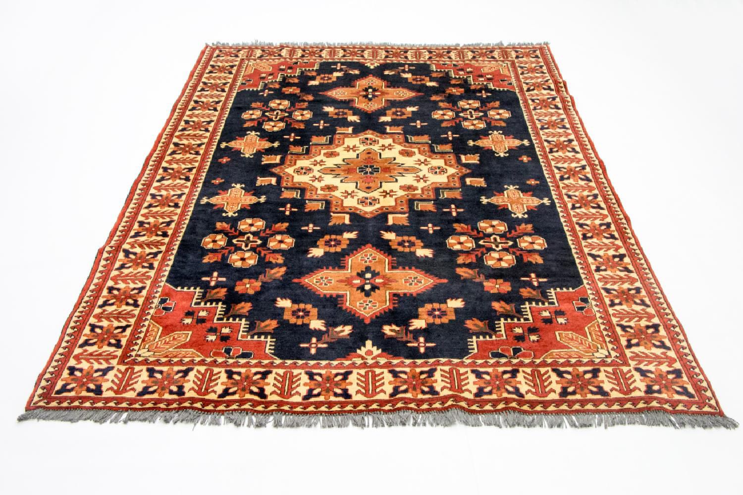 Tapis afghan - Hatschlu - 261 x 207 cm - bleu