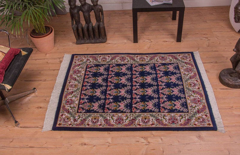 Tapis persan - Tabriz - Royal - 137 x 103 cm - bleu foncé