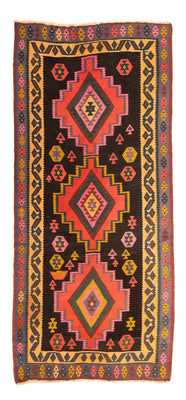 Tapis de couloir Tapis Kelim - Vieux - 300 x 150 cm - multicolore