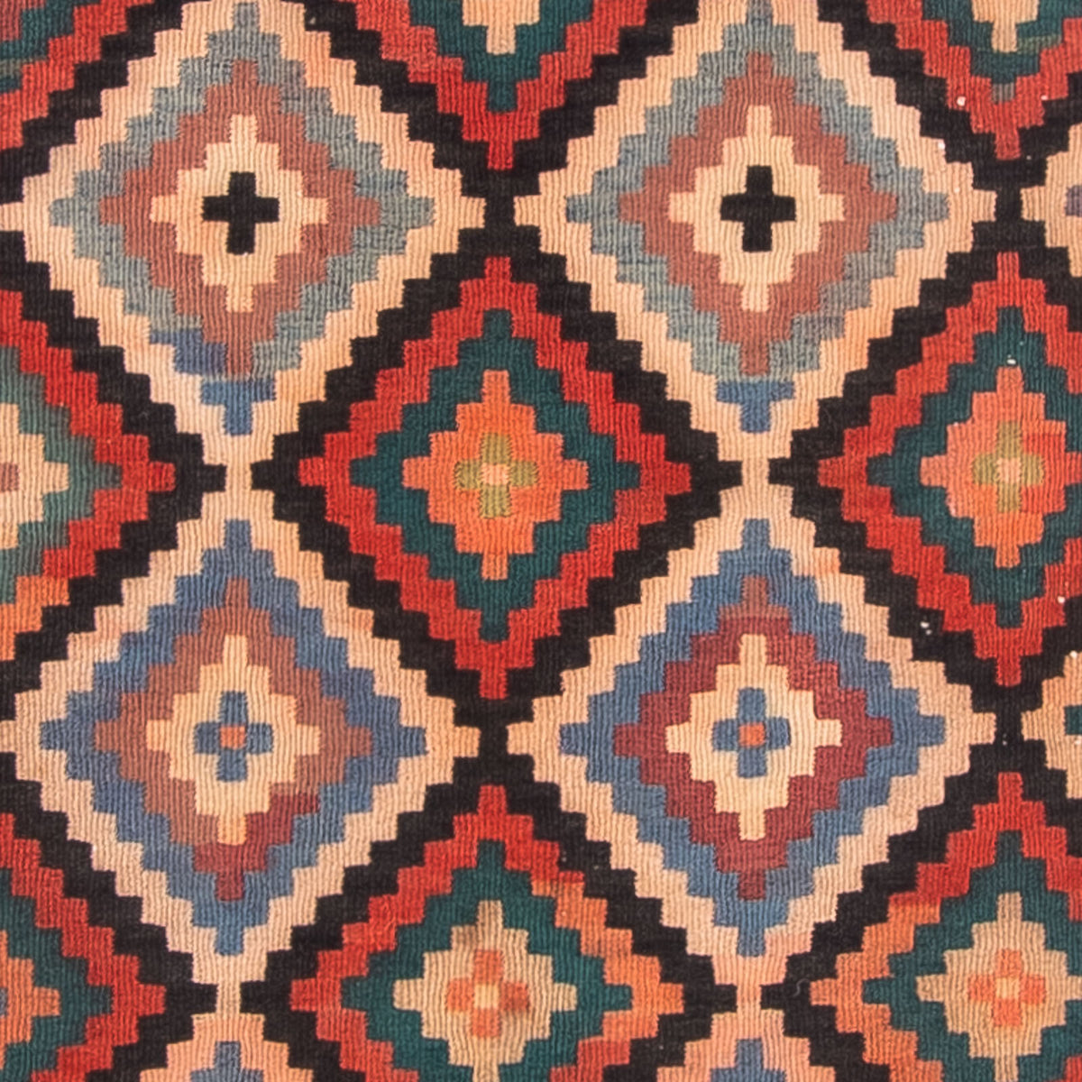 Tapis de couloir Tapis Kelim - Vieux - 225 x 112 cm - multicolore