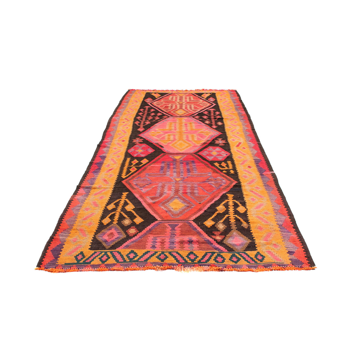 Tapis de couloir Tapis Kelim - Vieux - 305 x 160 cm - multicolore