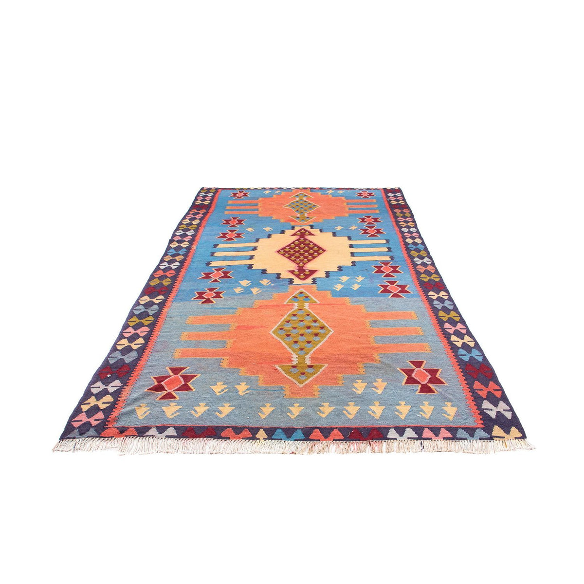 Tapis de couloir Tapis Kelim - Vieux - 280 x 140 cm - multicolore