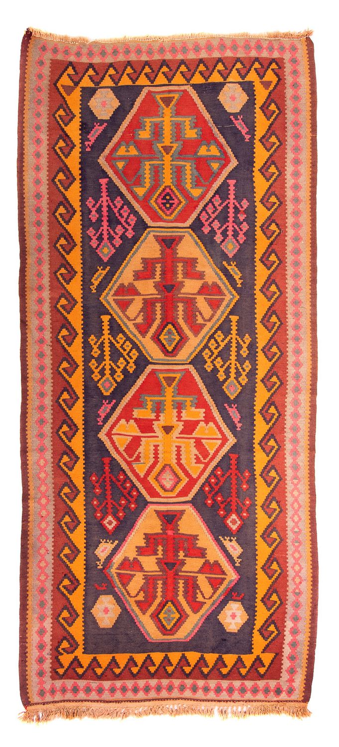Tapis de couloir Tapis Kelim - Vieux - 340 x 155 cm - multicolore