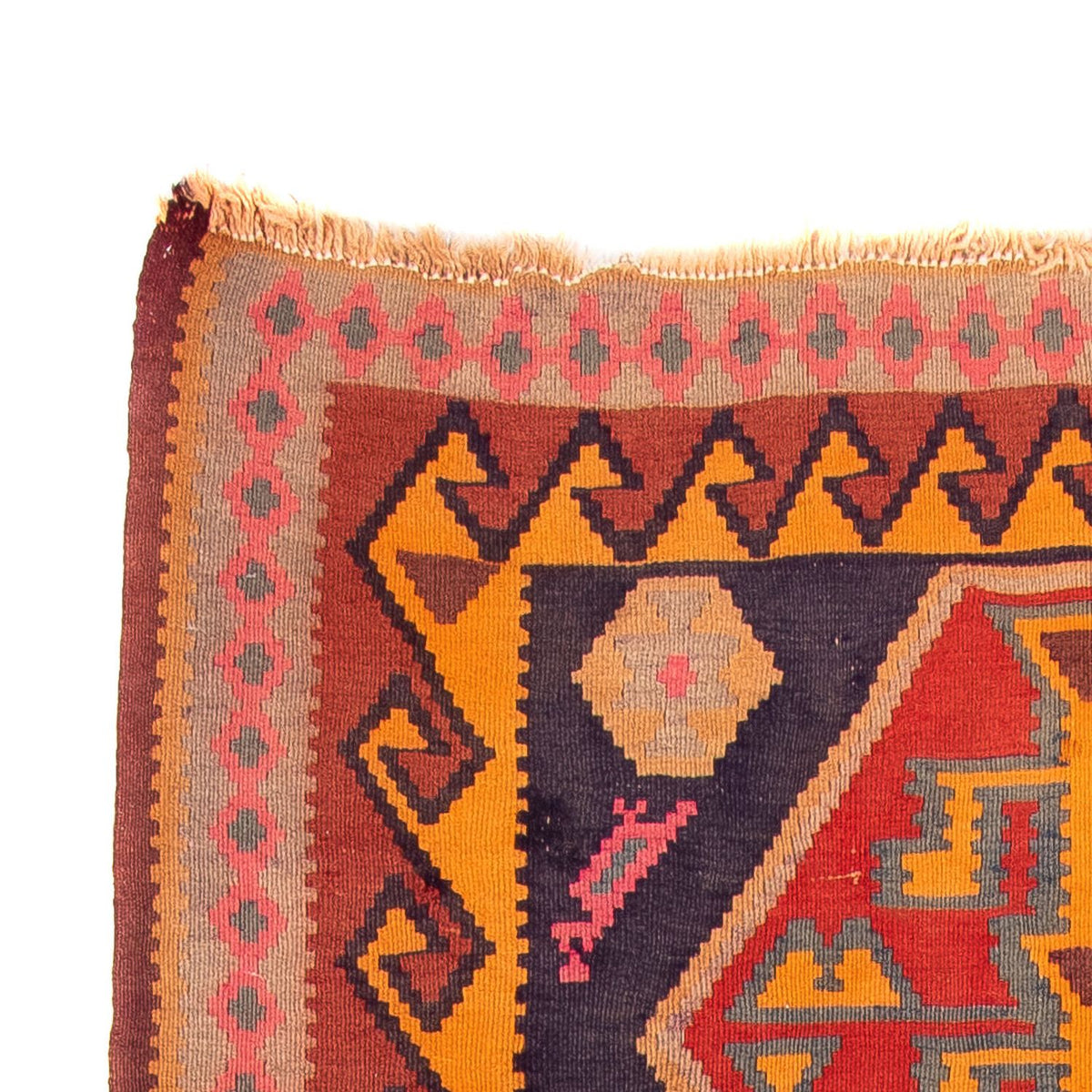 Tapis de couloir Tapis Kelim - Vieux - 340 x 155 cm - multicolore