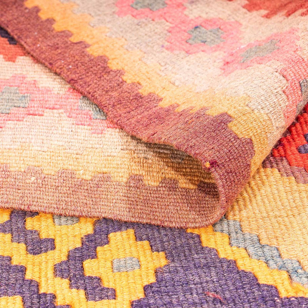 Tapis de couloir Tapis Kelim - Vieux - 340 x 155 cm - multicolore