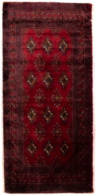 Tapis Turkaman - 130 x 60 cm - rouge