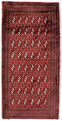Tapis Turkaman - 130 x 60 cm - rouge