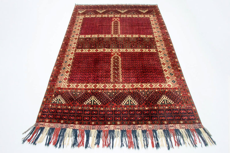 Tapis afghan - Hatschlu - 293 x 203 cm - rouge