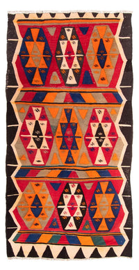 Tapis de couloir Tapis Kelim - Vieux - 300 x 160 cm - multicolore
