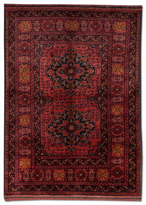 Tapis afghan - Kunduz - 138 x 96 cm - rouge