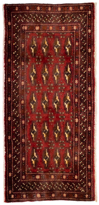 Tapis Turkaman - 130 x 60 cm - rouge