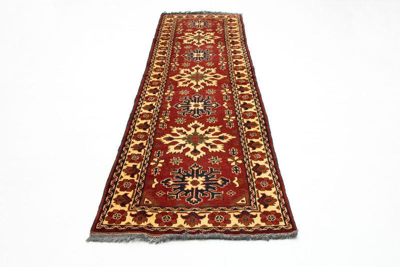 Tapis de couloir Tapis afghan - Hatschlu - 297 x 84 cm - rouge