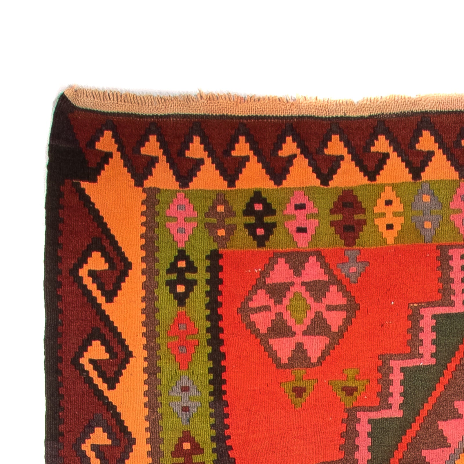Tapis de couloir Tapis Kelim - Vieux - 330 x 155 cm - multicolore