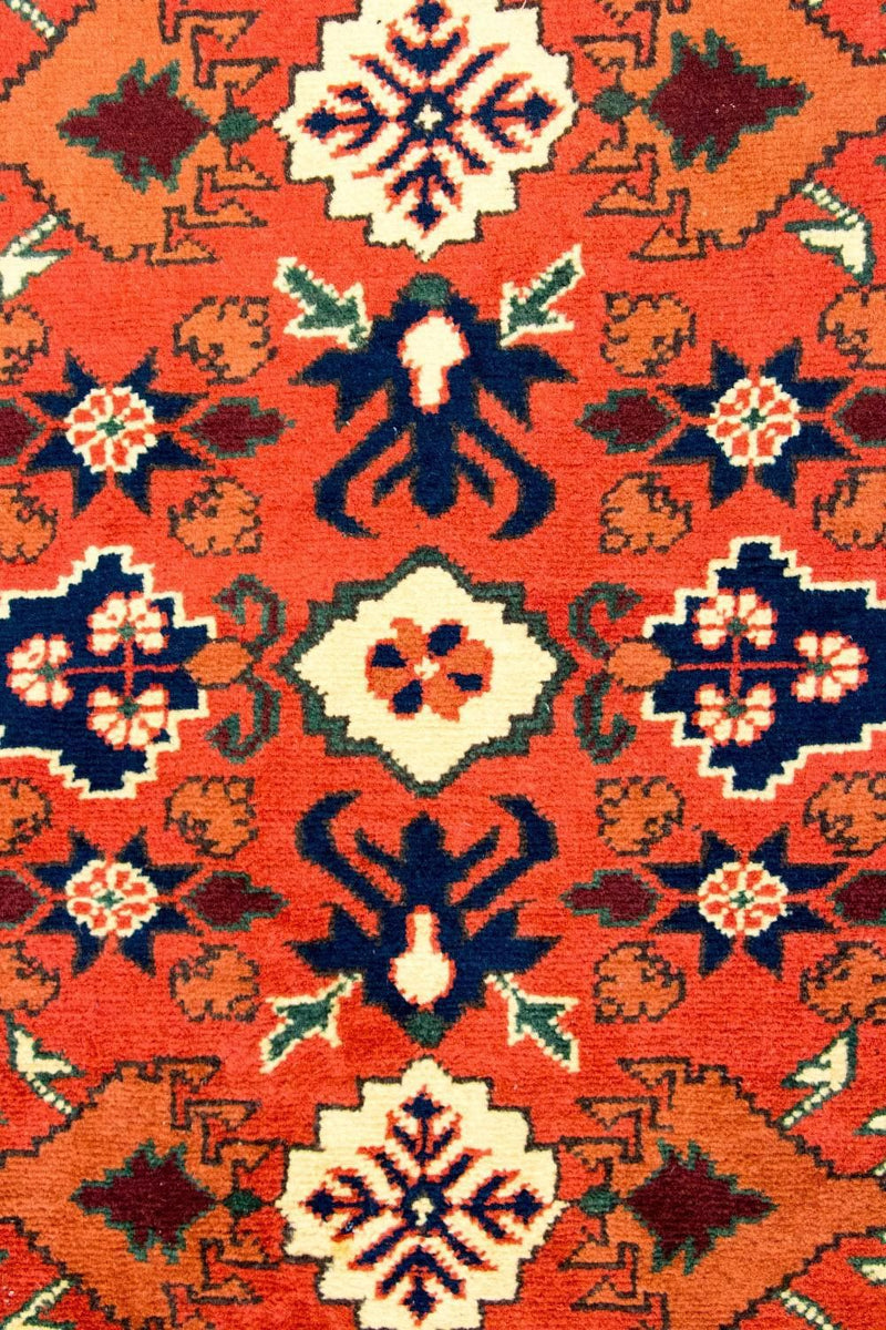 Tapis de couloir Tapis afghan - Hatschlu - 305 x 84 cm - orange