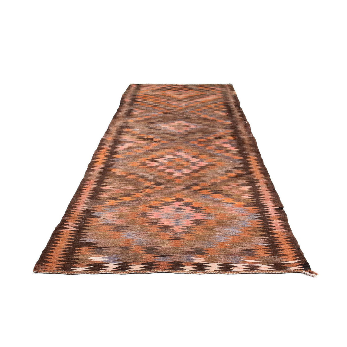 Tapis de couloir Tapis Kelim - Vieux - 380 x 140 cm - multicolore