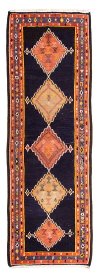 Tapis de couloir Tapis Kelim - Vieux - 330 x 120 cm - multicolore