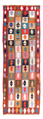 Tapis de couloir Tapis Kelim - Vieux - 345 x 122 cm - multicolore