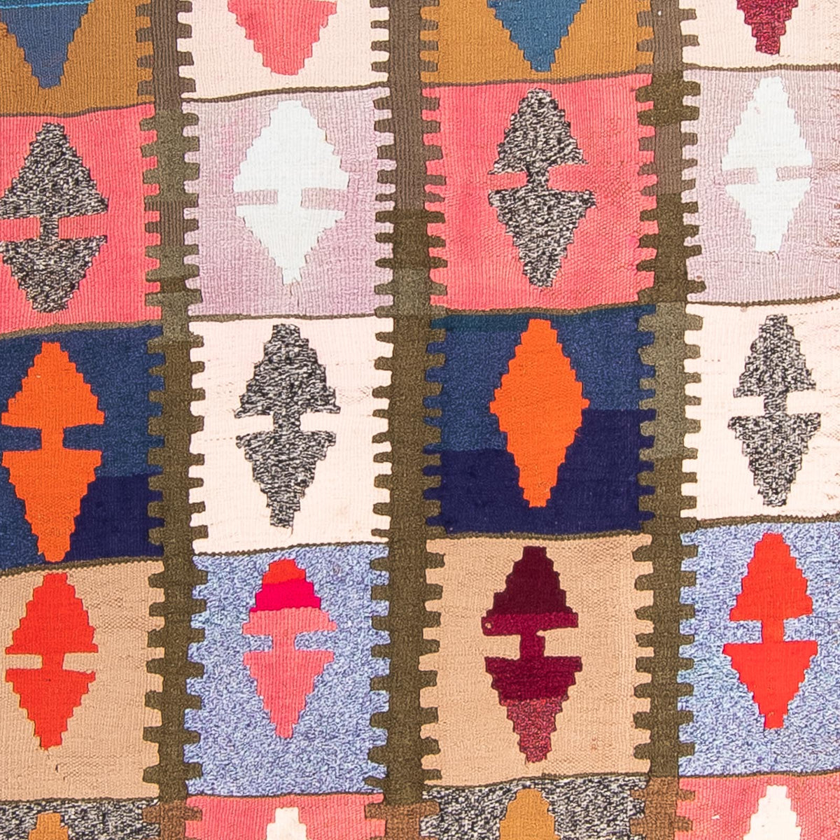 Tapis de couloir Tapis Kelim - Vieux - 345 x 122 cm - multicolore