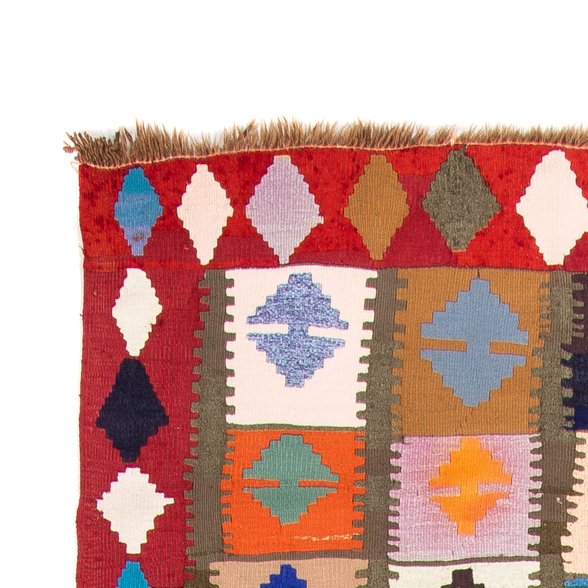 Tapis de couloir Tapis Kelim - Vieux - 345 x 122 cm - multicolore