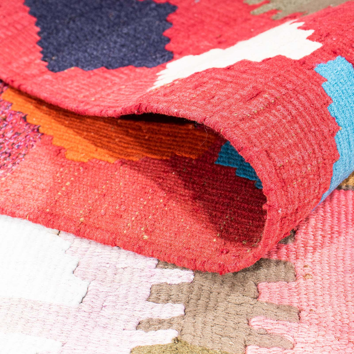 Tapis de couloir Tapis Kelim - Vieux - 345 x 122 cm - multicolore