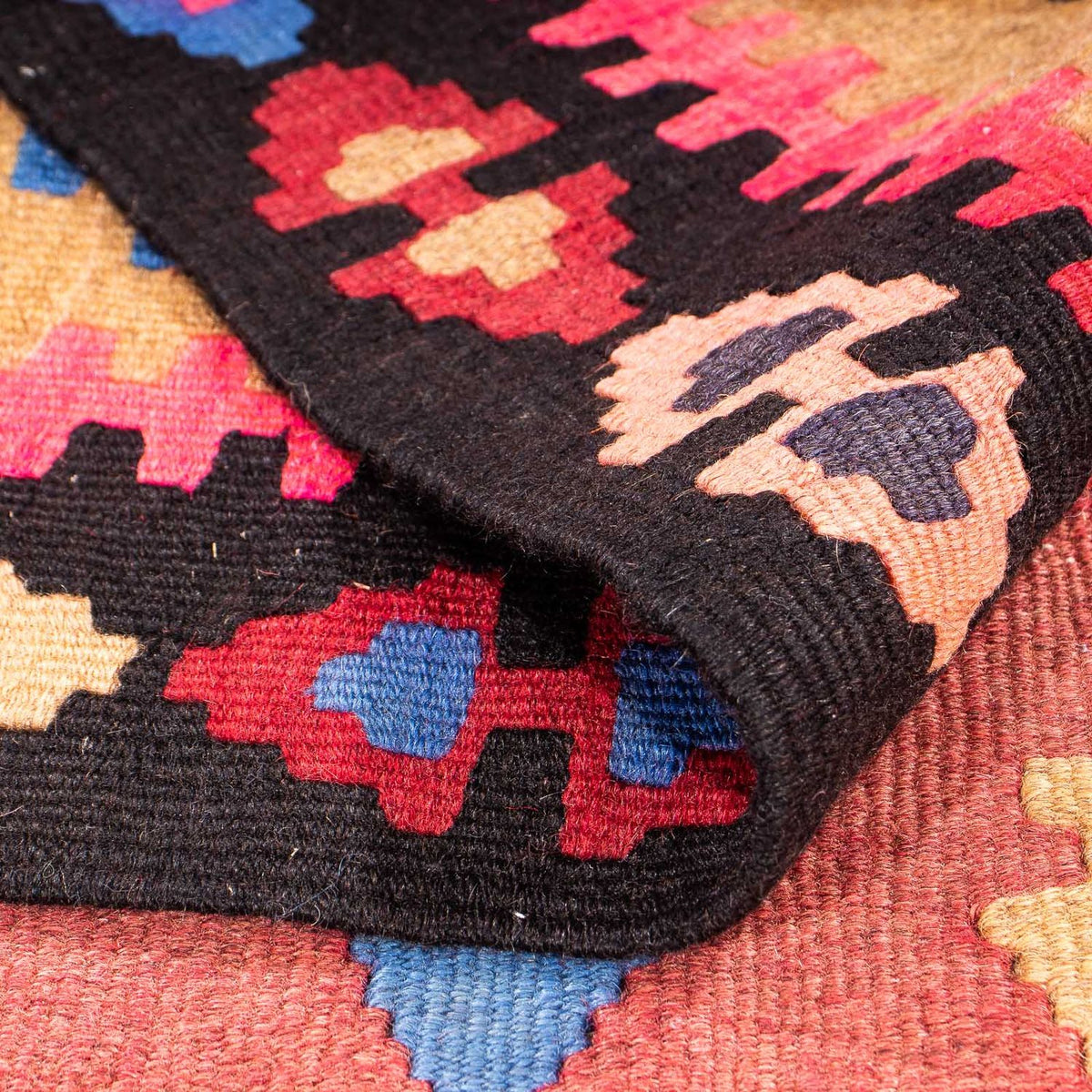 Tapis de couloir Tapis Kelim - Vieux - 330 x 145 cm - multicolore