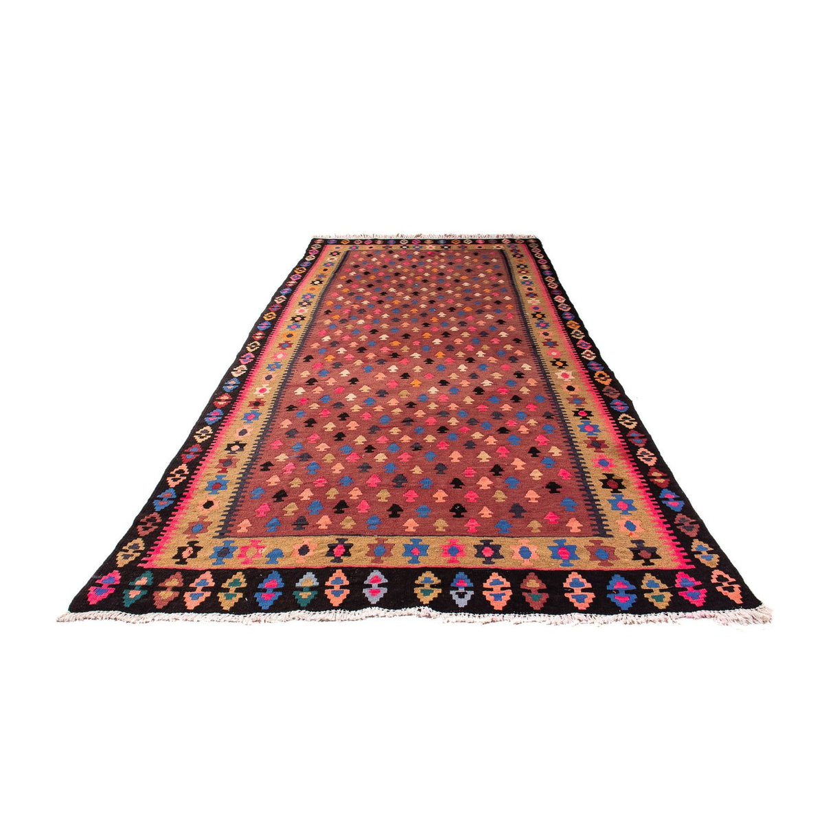 Tapis de couloir Tapis Kelim - Vieux - 330 x 145 cm - multicolore