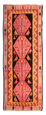 Tapis de couloir Tapis Kelim - Vieux - 265 x 110 cm - multicolore