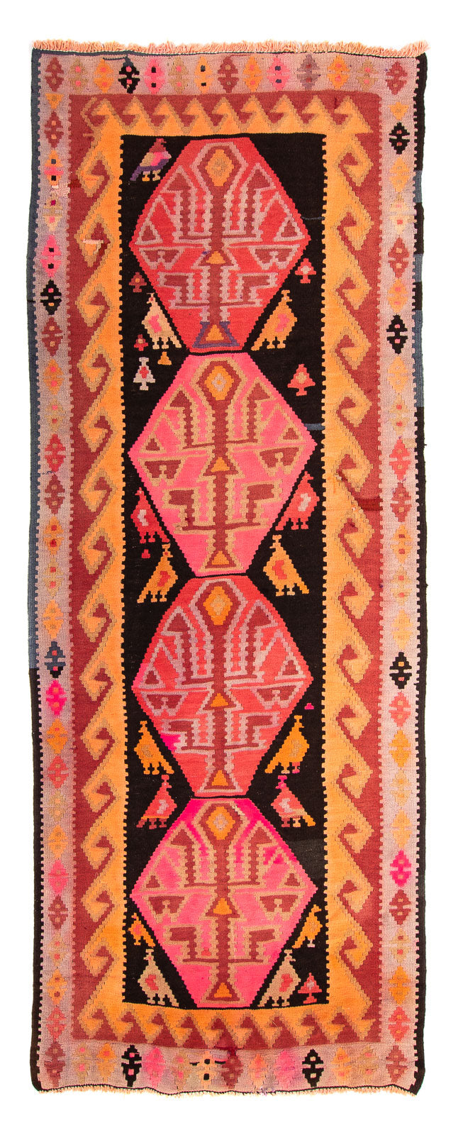 Tapis de couloir Tapis Kelim - Vieux - 265 x 110 cm - multicolore